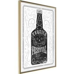 Artgeist Inramad Bottle of Tequila Guldram Poster