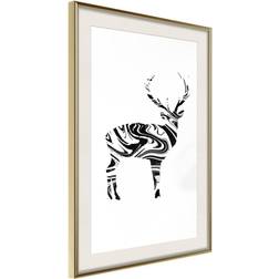 Artgeist Inramad - Marble Stag Guldram Poster