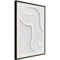 Artgeist Inramad Snow Contour Lines 30x45 Poster