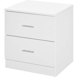 Homcom 2 Drawers White Bedside Table 39.5x45cm