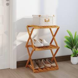 vidaXL 3-Tier Folding Shelf Brown 43 x 31 x 63 cm Shelving System