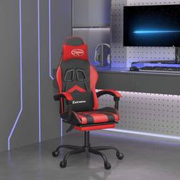 vidaXL Silla Gaming Giratoria Y Reposapiés Cuero Sintético Rojo