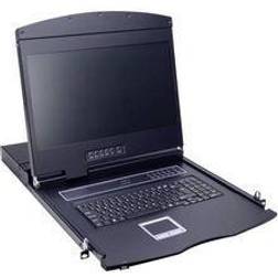 Value KVM-Konsole mit KVM-Switch 8 Anschlüsse USB Französisch 43.2 cm 17" Serverschrank Zubehör, Schwarz