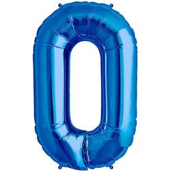 Horror-Shop Folienballon Zahl 0 blau
