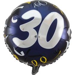 Horror-Shop Folienballon 30 schwarz-gold 45cm Partydeko