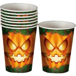 Horror-Shop Halloween Kürbis Party Becher 6 Stück kaufen