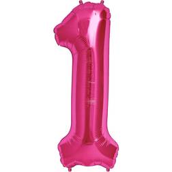 Horror-Shop Folienballon Zahl 1 Pink