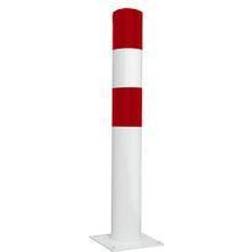 Moravia Protection Contre Les Chocs De Borne L Acier Rouge/Blanc 159 x 1200 mm Pour Chevillage