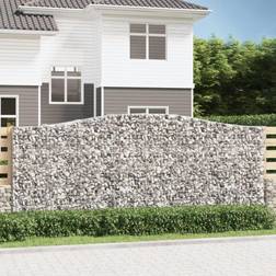 vidaXL Cesto Gabbione Ad Arco 400x50x160/180 cm Ferro Zincato - Argento