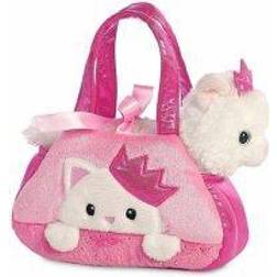 Aurora World Fancy Pals Plush Princess Cat in a pink bag, 20 cm