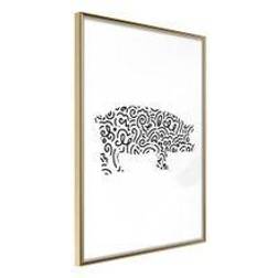 Artgeist Inramad Curly Pig 30x45 Poster