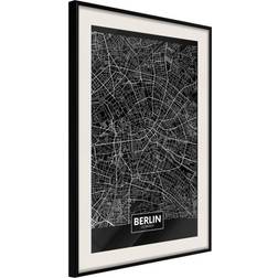 Artgeist Inramad City Map: Berlin Dark Poster