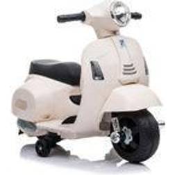 Moni Moni Kinder Elektromotorrad Vespa GTS Super Sport, Roller, Frontleuchten, Hupe weiß