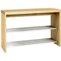 HAKU Möbel Shoe-Bench Chrome Oak 81 cm x 55 cm x 30 cm Shoe Rack