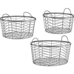 Gift Decor Metal Round Basket 40cm 3pcs