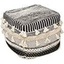 3D Lurex Noir Et Beige 45 x 45 Pouf 45cm