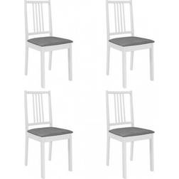 vidaXL Sillas Comedor Misaki Madera Maciza Blanca 4 Unidades Silla de Cocina 4pcs