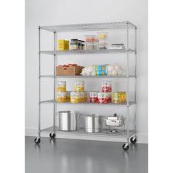 Trinity 5-Tier Basics Wire Rack with Wheels Shelving System