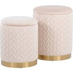 Lumisource Marla Cream Pouffe