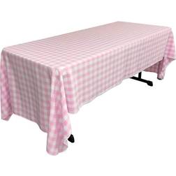 LA Linen Linen Tablecloth White, Pink