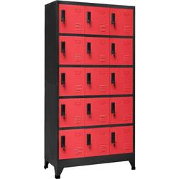 vidaXL À Casiers Anthracite Et Rouge 90x40x180 cm Armoire 90x180cm