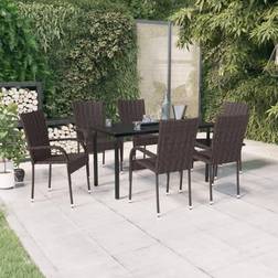 vidaXL Outdoor Patio Dining Set, 1 Table incl. 6 Chairs