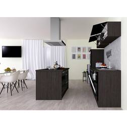 Respekta Cuisine Kitchenette îlot Chêne Noir Amanda 310 cm Premium