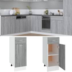 vidaXL Armoire De Plancher À Tiroir Sonoma Gris 30 x 46 x 81.5 cm Commode