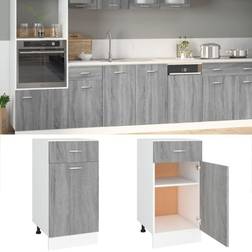 vidaXL Armario Bajo De Cocina Contrachapada Gris Sonoma 40x46x81.5 cm Cómoda