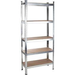 HI Scaffalatura Caric Pesanti 75 x 30 x 172 cm - Argento Scaffale per libri