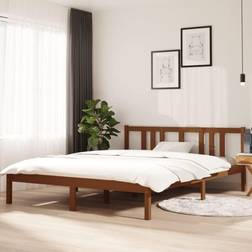 vidaXL Bed Frame Honey Brown Solid 5FT