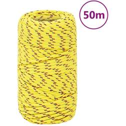 vidaXL Corde de Bateau Corde de Levage Câble d'Amarrage Ancrage Navire Lignes de Gréement Corde à Linge Jaune 2 mm 50 m Polypropylène