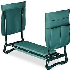 Relaxdays Kneeler and Seat Soft Knee Pad 2 Side Pocket Bags 50x60x27.5cm Green Garden Bench