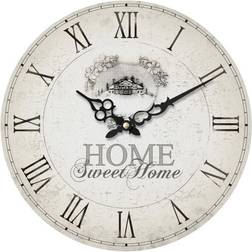 Premier Housewares Classical Style Sweet Home MDF, Cream Wall Clock