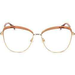 Missoni MI 0037 733 Women's Eyeglasses Brown Size 53 Frame Only Blue Light Block Available Peach Gold