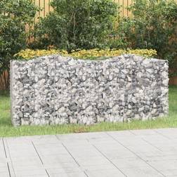 vidaXL buet gabion-højbed 200x50x100 galvaniseret jern