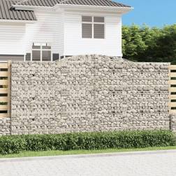 vidaXL Cesti Gabbioni Ad Arco 2 pz 400x50x200/220 cm Ferro Zincato
