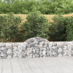 vidaXL Cesti Gabbioni Ad Arco 9 pz 200x30x60/80 cm Ferro Zincato