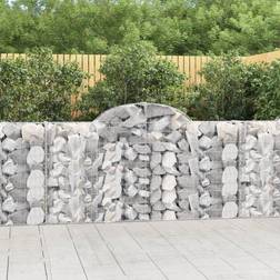 vidaXL Cesti Gabbioni Ad Arco 4 Pz 200x30x100/120 cm Ferro Zincato