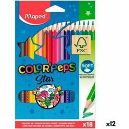 Maped Färgpennor Color' Peps Star Multicolour 18 Delar 12 antal