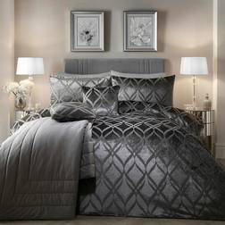Soiree Belfort Ogee Jacquard Duvet Cover Grey