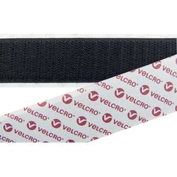 Velcro Burrebånd til Fastlimning 25000 mm x 25 mm Sort