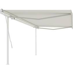 vidaXL Markise M Stolper 5x3.5 m Creme 5 x 3.5 m