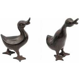 Achla Designs Pair of 2 Ducklings Garden Statue, Tall, Bronze