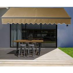 Aleko Motorized 20'x10' Black Frame Retractable Patio Canopy Awning