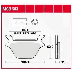 TRW Lucas Bremsbeläge organisch MCB583 104,1x62x11,3mm