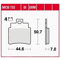 TRW Lucas Bremsbeläge Sintermetall Scooter MCB732SRM 44,6x50