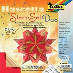 Folia folia Faltblätter Bascetta-Stern, 200 x 200 mm, hochrot/gold