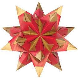 Folia folia Faltblätter Bascetta-Stern, 150 x 150 mm, hochrot/gold