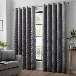Curtina Damask Geometric Textured Eyelet Lined
